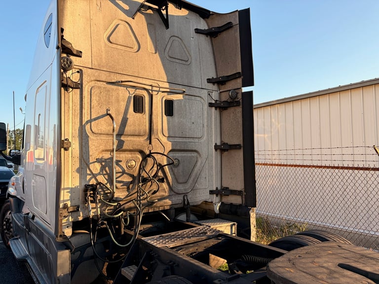 Open box truck with ramp extended
