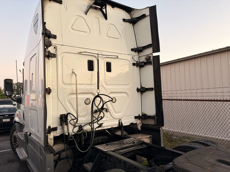 Clean white cargo truck interior